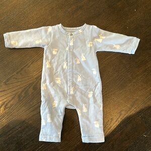Jacadi Paris Baby Pajamas Fleece 0-3m Bunny Print